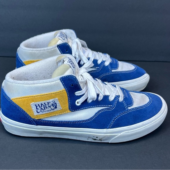 Vans Blue and Yellow Athletic Shoes with Skate-Inspired Design Men’s Size 10 - Picture 1 of 8